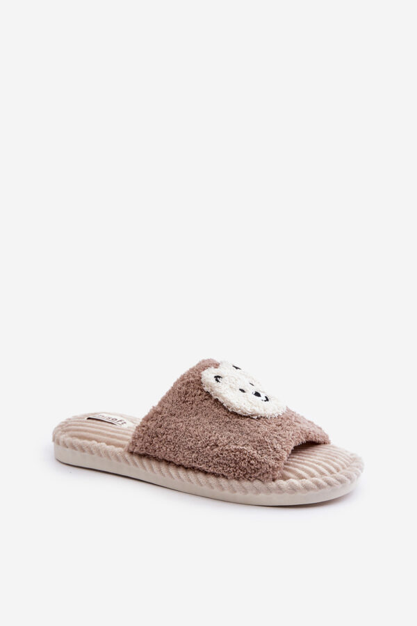 Women's slippers with a teddy bear brown lavetire
