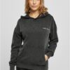Women's small embroidery Terry Hoody black