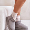 Women's snow boots on a platform lined with fur gray Xamella