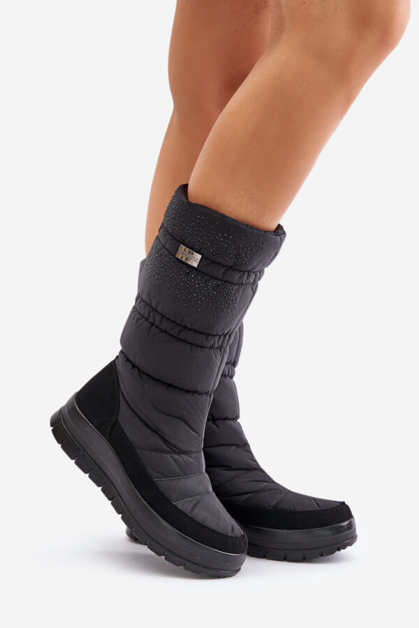 Women's snow boots with Progress decoration black