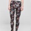 Women's soft black leggings AOP