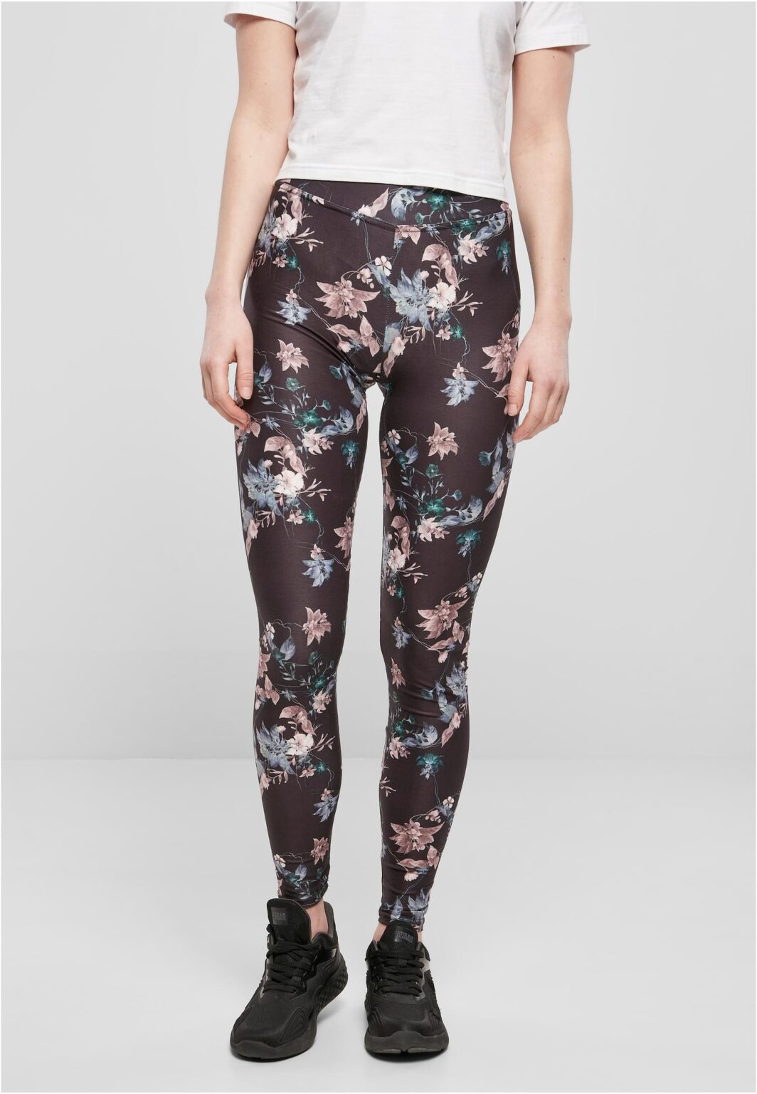 Women's soft black leggings AOP
