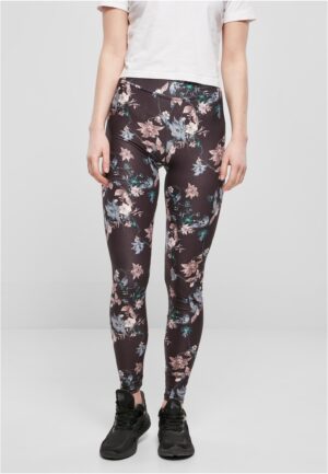 Women's soft black leggings AOP
