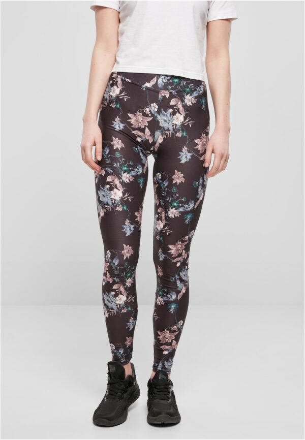 Women's soft black leggings AOP