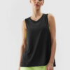 Women's sports top made of recycled 4F materials - black