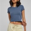 Women's stretch jersey Cropped Tee vintageblue