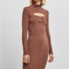 Women's stretch jersey with a cut-out turtleneck
