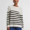 Women's striped sweater cream/black