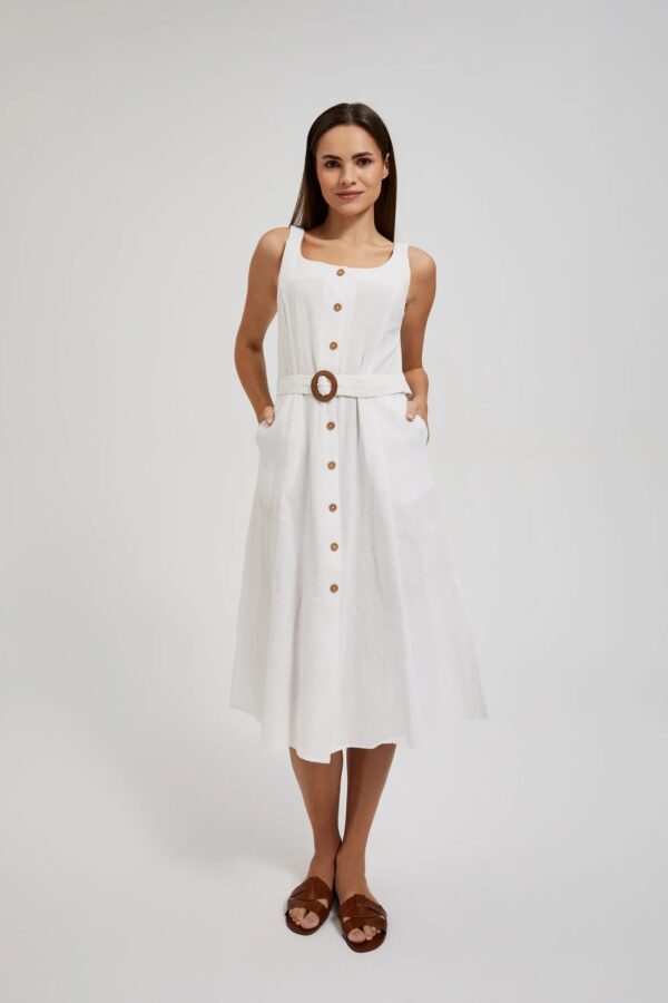 Women's summer dress with buttons MOODO - white