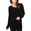 Women's sweater with a long wide neckline in black