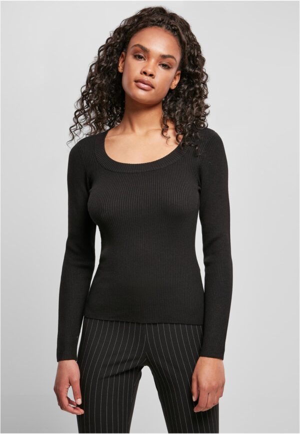 Women's sweater with a wide neckline