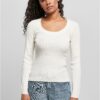 Women's sweater with a wide neckline whitesand