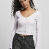 Women's sweater with cropped rib soft lilac