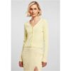 Women's sweater with short rib knit soft yellow