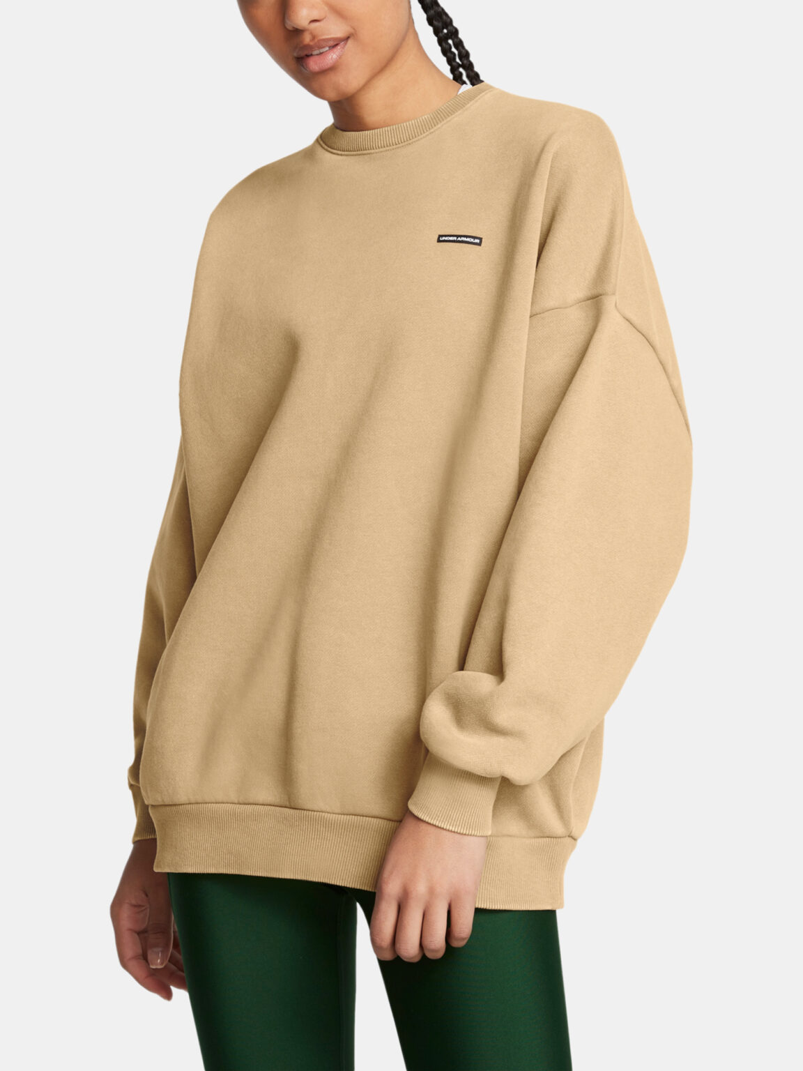 Women's sweatshirt Under Armour UA Icon HWT Flc OS Crew-BRN - Women's