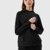 Women's sweatshirt without fastening and hooded 4F - black