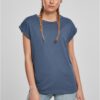 Women's t-shirt with extended shoulder vintageblue