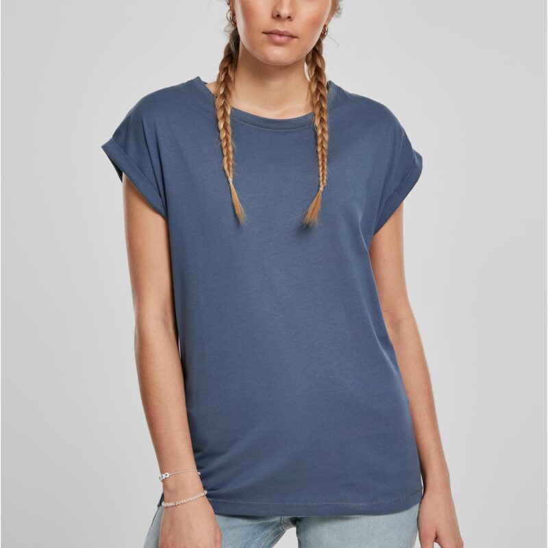 Women's t-shirt with extended shoulder vintageblue
