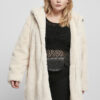 Women's teddy bear coat with hood in white