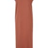 Women's terracotta dress with long shoulders
