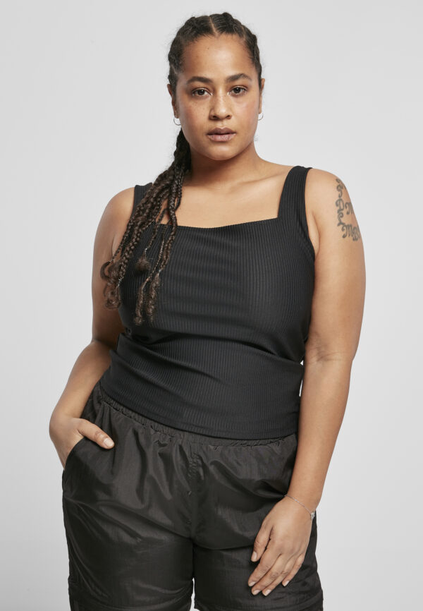 Women's top with a flat neckline