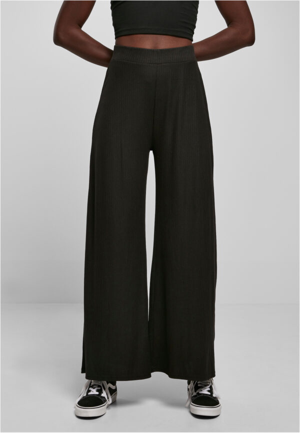 Women's trousers with wide ribbed ribs