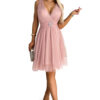 Women's tulle dress with neckline and decorative buckle Numoco