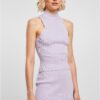 Women's turtleneck with a short rib knit lilac