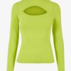 Women's turtleneck with long sleeves - yellow