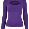 Women's turtleneck with neckline and long sleeves - purple