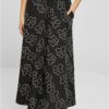 Women's viscose midi skirt blackflower