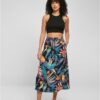 Women's viscose midi skirt blackfruity