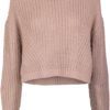 Women's wide oversize sweater in dark brown color