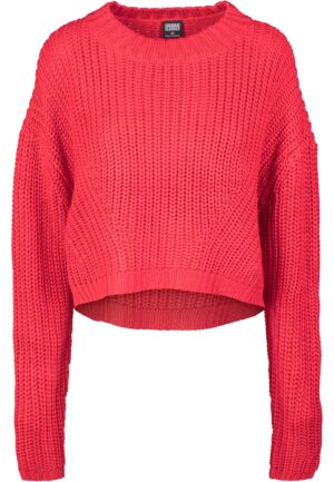 Women's wide oversize sweater in fiery red color