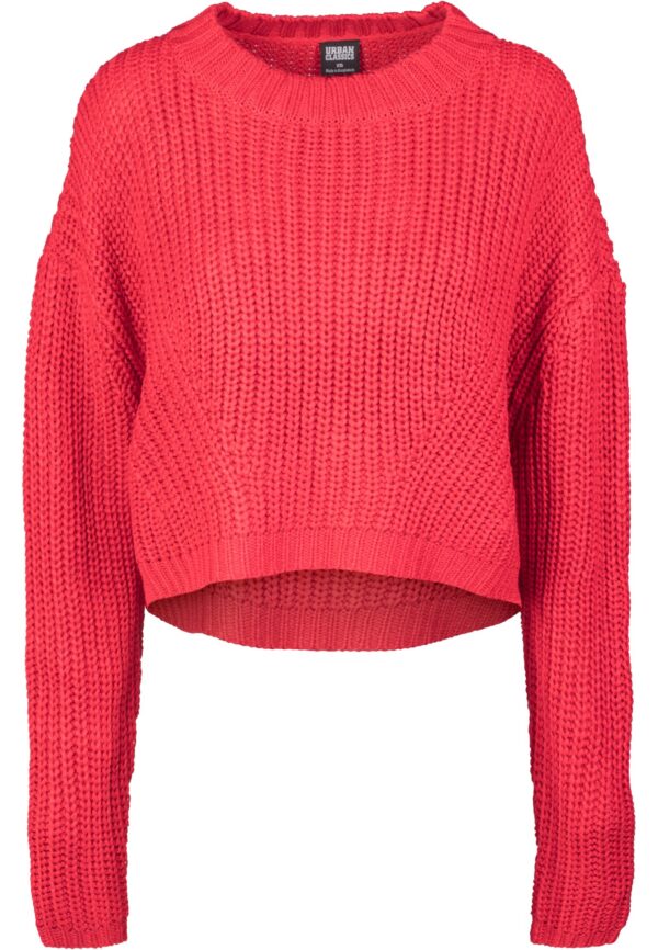 Women's wide oversize sweater in fiery red color