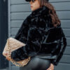 Women's winter fur jacket SAVARA black Dstreet