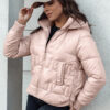 Women's winter jacket FASHWARM short quilted with hood pink Dstreet