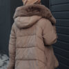 Women's winter jacket LUNAVI quilted with fur beige Dstreet