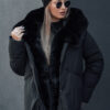 Women's winter jacket LUNAVI quilted with fur black Dstreet