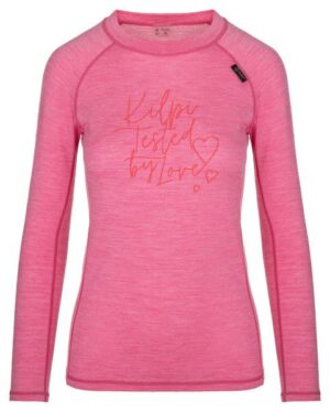 Women's wool thermal T-shirt Kilpi MAVORA TOP-W pink