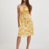 Women's yellow patterned dress VERO MODA Joa - Women