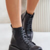 Women's zip-up ankle boots with a decorative heart black Obeena