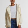 Women's zip-up sweatshirt Fluffy cream