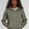 Women's zip-up sweatshirt Fluffy olive