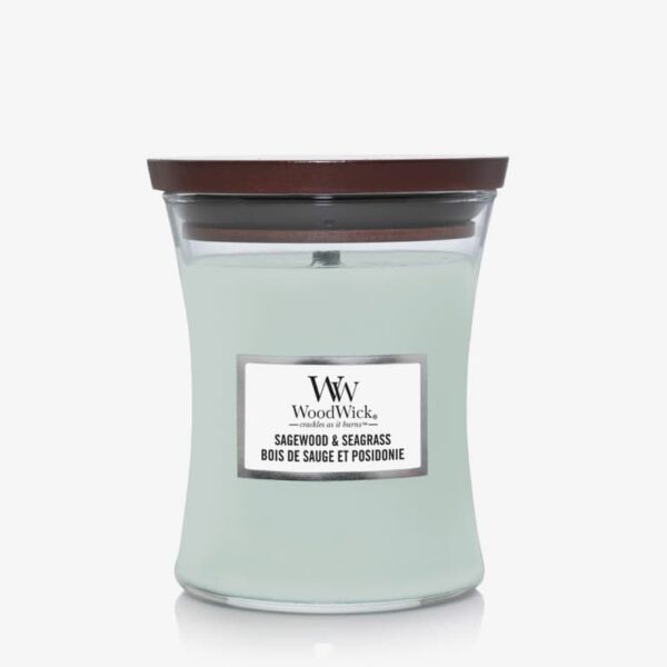 WoodWick Medium Hourglass Candle - Sagewood & Seagrass Universal-alacsony-ár