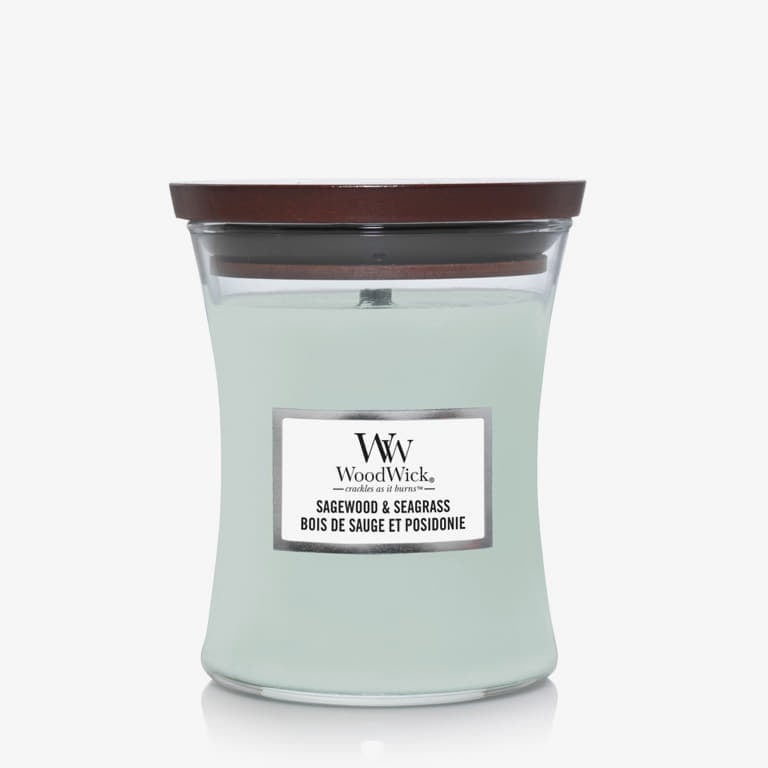 WoodWick Medium Hourglass Candle - Sagewood & Seagrass Universal-alacsony-ár