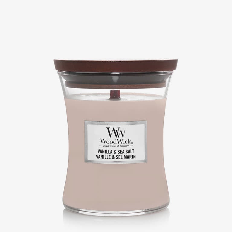 WoodWick Medium Hourglass Candle - Vanilla & Sea Salt Universal-alacsony-ár