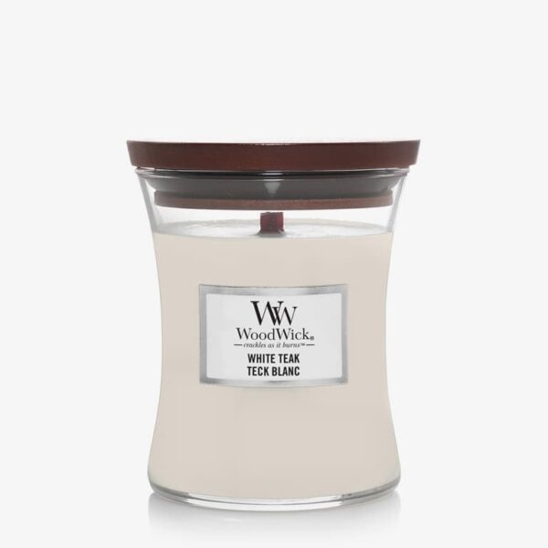 WoodWick Medium Hourglass Candle - White Teak Universal-alacsony-ár