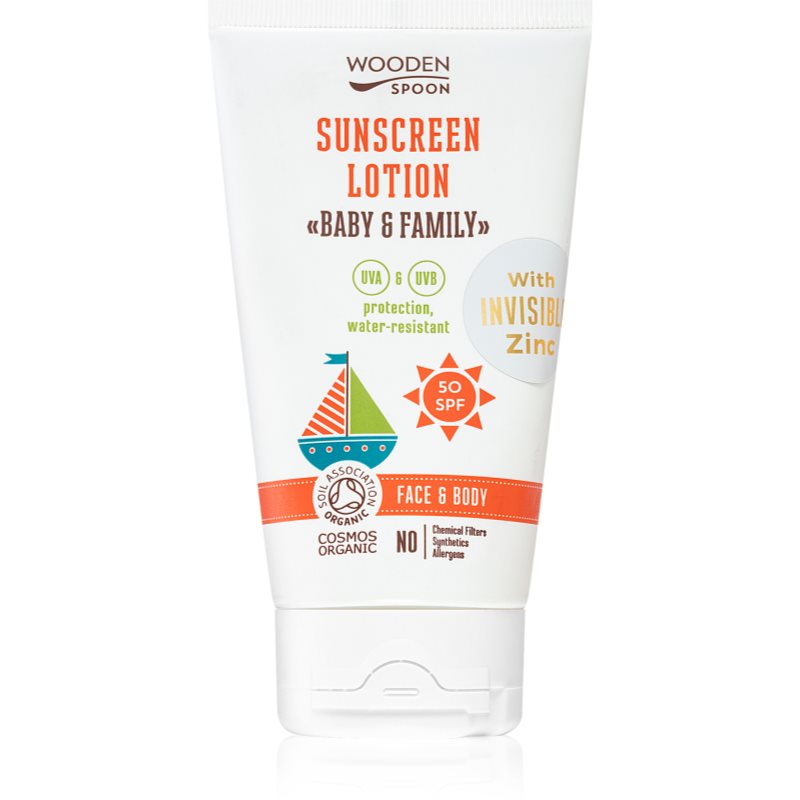 WoodenSpoon Baby & Family védő naptej az egész családnak SPF50 150 ml-Ár