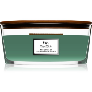 Woodwick Mint Leaves & Oak illatgyertya fa kanóccal (hearthwick) 453
